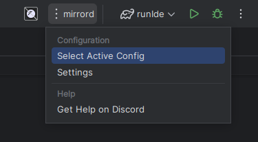 Select Active Config action